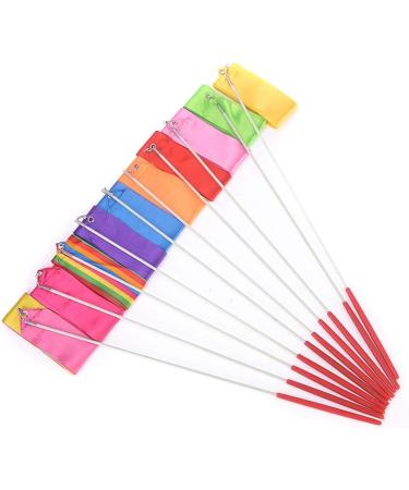 Floratek Dance Ribbon Streamer 10 Pack - 4.0 Meters | Rhythmic Gymnastic Silk Ribbons for Kids - Artistic Baton Twirling - Buy Online on SooperMarket.com