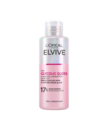 L'Oreal Paris Elvive Glycolic Gloss Lamination Rinse-Off Treatment With Gloss Complex and Glycolic Acid Fills and Seals Hair Fibres For Long-lasting Smooth & Shiny Hair Ideal for Dull Hair 200ml