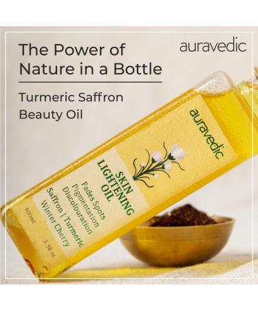 Auravedic Skin Lightening Oil 100ml with Saffron, Turmeric & Winter Cherry - Buy Online on SooperMarket.com