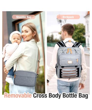 Tonyeee Wrap Backpack - Stylish Diaper Bag for Moms & Dads Removable Crossbody Bottle & Travel Essentials Gray - Buy Online on SooperMarket.com