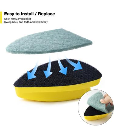 ZABEES Polishing Cleaner Window Glass Countertop Car Wash Wipe Tool With Nylon Cloth Scrub Pad Windshield Buffing Wrapping Brush 1pc Handle+5pcs Pad - Buy Online on SooperMarket.com