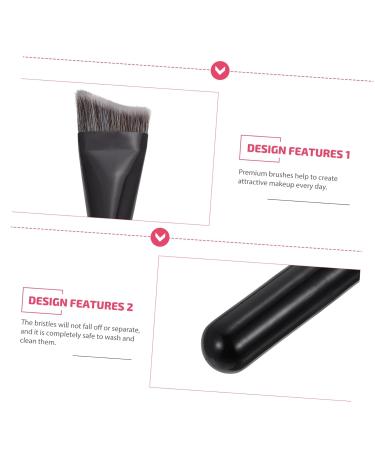 1 Pc 3D Contouring Makeup Brush - Black Foundation Brush with Wooden Handle | International Shipping Available - Buy Online on SooperMarket.com