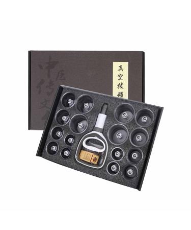 Cupping Set with Pump Professional Chinese Acupoint Cupping Therapy Sets Manual Back Massager Plastic kit for Cupping for Cupping Massage Muscle Joints 20 Cups