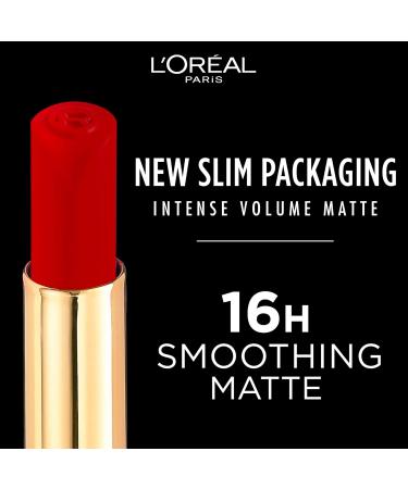 L'Or al Paris Color Riche Intense Volume Matte Lipstick in 346 Rouge Determinance - Hydrating, Long-Wear Formula with Hyaluronic Acid - Buy Online on SooperMarket.com