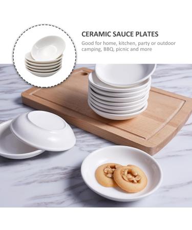 Zerodeko 6pcs Ceramic Saucer Sauce Storage Container Snack Bowl Japanese Soy Sauce 5inch Round Plate Pinch Prep Bowls Ketchup Seasoning Small Dipping Snack Plate Ceramics White re-usable - Buy Online on SooperMarket.com