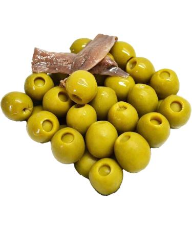 El Faro 4 x350g tins (150 grams drained/tin) Spanish Green Manzanilla Olives Filled With Anchovy - Buy Online on SooperMarket.com