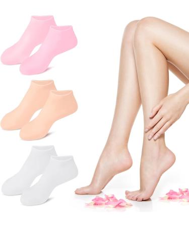 BUSOHA Silicone Socks for Dry Cracked Feet - 3 Pairs Moisturizing Foot Spa Socks for Women in 3 Colors - Buy Online on SooperMarket.com