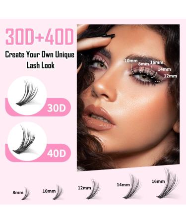 DIY Lash Extension Kit - 200pcs Individual Cluster Lashes (30D & 40D 8-16mm) | D Curl Eyelash Extensions with Bond Seal & Applicator Tool - Perfect for Home Use - Buy Online on SooperMarket.com