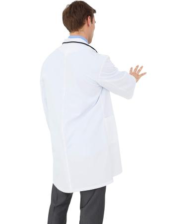 Figura Elevar Deals Men's Professional Lab Coat - 40 Inch Kick Pleat Doctor Coat (X-Large) - Buy Online on SooperMarket.com
