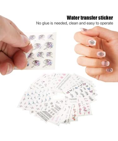 50 Pieces Of Flower Butterfly Cartoon Nail Art Stickers Small Flower Transfer Nail Decals Design Nail Care Accessories Nail Sticker Set(XF) - Buy Online on SooperMarket.com