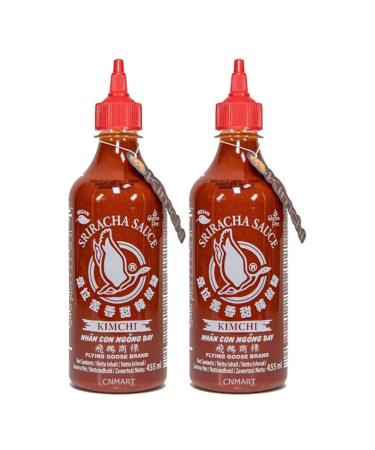 Flying Goose Sriracha Kimchi Hot Chilli Spicy Sauce Vegan 455ml (Pack of 2) by CNMART