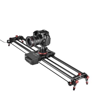 YELANGU Motorized Camera Slider, 31"/80cm Wireless Control Carbon Fiber Dolly Rail Camera Slider Supports Video Mode, Time-Lapse Photography, Horizontal Tracking and 120 Panoramic Shooting 80 CM
