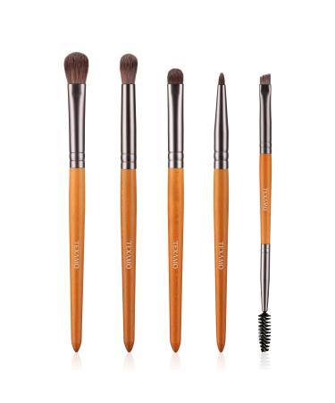 TEXAMO Eyeshadow Brushes Set Eye Makeup Brushes for Blending Eyeshadow Eyeliner Crease Eyebrow 5Pcs Travel Eye Brush Kit Wooden