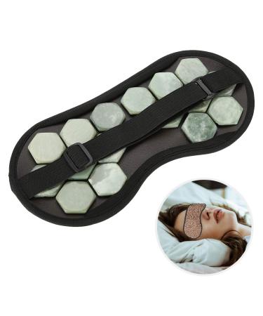 Adjustable Jade Stones Eye Mask - Magnet Therapy Sleeping Eye Cover for Travel & Naps | Green - Buy Online on SooperMarket.com