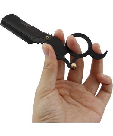 Vintage Premium Safety Razor - Men's Eyebrow Ring Razor with Finger Ring | Robust Black | International Shipping - Buy Online on SooperMarket.com