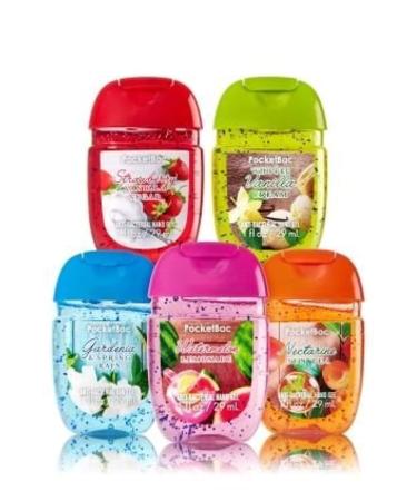 Bath and Body Works Anti-Bacterial Hand Gel 5-Pack PocketBac Sanitizers - Assorted Scents - 1 fl oz - Buy Online on SooperMarket.com
