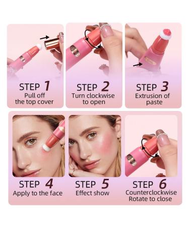 SWETIYOU Blush Beauty Wand - Liquid Blush with Cushion Applicator for Natural Dewy Finish - Long-Wearing Lightweight Blendable Rouge Stick (Orange Pink) - Buy Online on SooperMarket.com