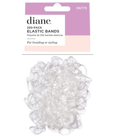 Diane D6775 Clear Elastic Bands for Hair Styling  Braids - 250 Count (Pack of 1)