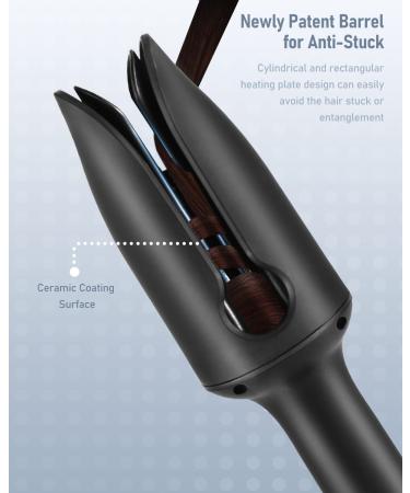 TOSAGE Auto Hair Curler - Ceramic Rotating Curler Wand with Anti-Stuck Barrel, LCD Display & Dual Voltage - Black - Buy Online on SooperMarket.com
