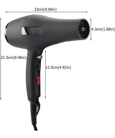 Blow Dryer with 2 Nozzle 2000w Hot Cold Wind Hair Dryer Household Electric Blower for Hair Styling for Women Curly Hair(US Plug 110V) - Buy Online on SooperMarket.com