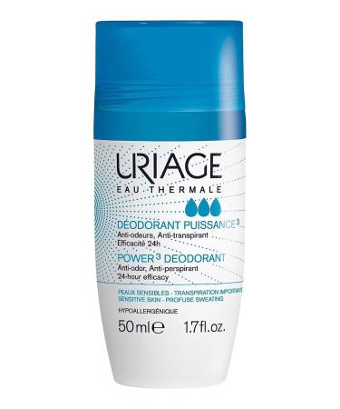 URIAGE Power 3 Clinical Strength Antiperspirant Deodorant | Roll-On Protection for Excessive Armpit Sweat | Men and Women | Combats Odor and Provides a Fresh Clean Feeling for 24hr