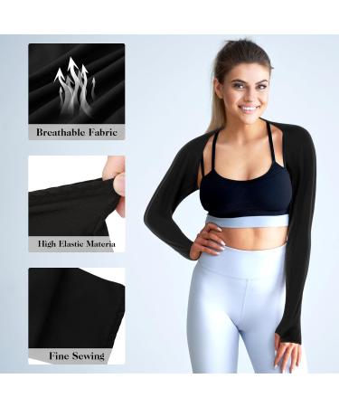 DSLSQD Women's UV Protection Bolero & Cooling Arm Sleeves - Sun Protection Scarf for Outdoor Activities - Black - Buy Online on SooperMarket.com
