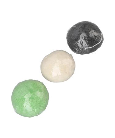 Zetiling 3pcs Konjac Facial Sponge Set Exfoliating & Cleansing for Sensitive Skin | Black White Green | Strong Absorption - Buy Online on SooperMarket.com