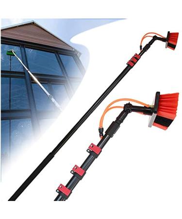 High Window Cleaning Kit with Pole Cleaning Pole easy to install and disassemble Washing Kit for Extension Poles 55cm Brush Head 10M/33FT