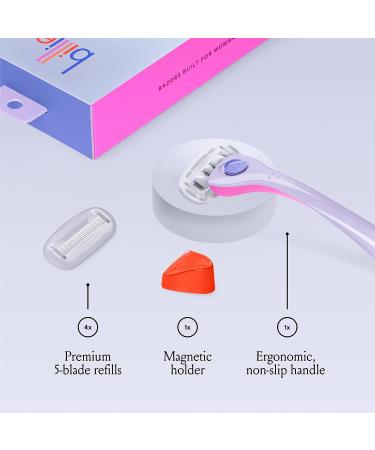 Billie Women's Shave Kit: Razor + 4 x 5-Blade Refills + Magnetic Holder - DreamPop - Buy Online on SooperMarket.com