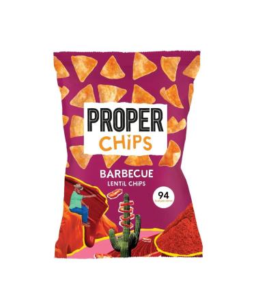 PROPERCHIPS Barbecue Lentil Chips Vegan Gluten Free Snacks Sharing Bags 85g Pack of 1 Barbecue 85 g (Pack of 1)