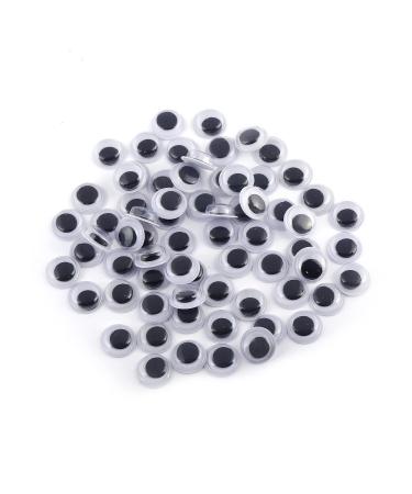 200 Pieces DIY Wiggly Googly Eyes Black White Self-Adhesive Doll Eye Movable Simulation Animal Eyeball Craft Supplies 8mm