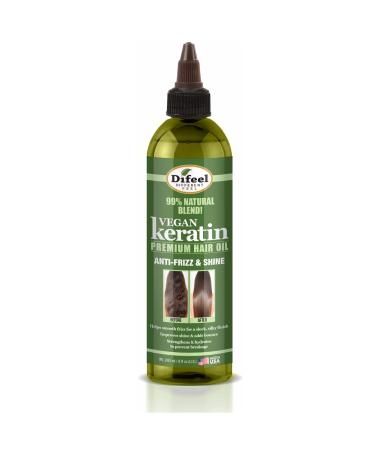 Difeel Vegan Keratin Premium Hair Oil - Anti Frizz & Shine 8 oz.