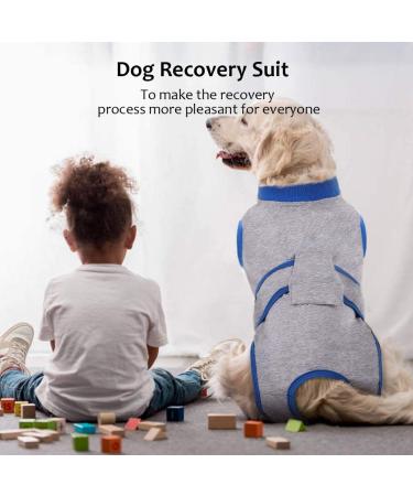 Kuoser Dog Recovery Body Suit for Male Dogs - Post-Surgery Protective Wear Breathable Leak-Proof Anti-Licking - Size XL Gray (1 Pack) - Buy Online on SooperMarket.com