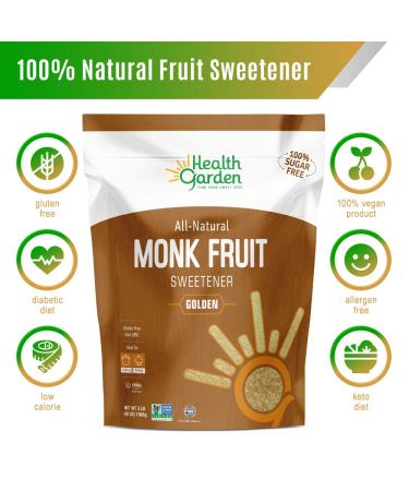 Health Garden Monk Fruit Sweetener Golden 3 lbs - Non GMO, Gluten Free, Sugar Substitute - Kosher & Keto Friendly - Buy Online on SooperMarket.com
