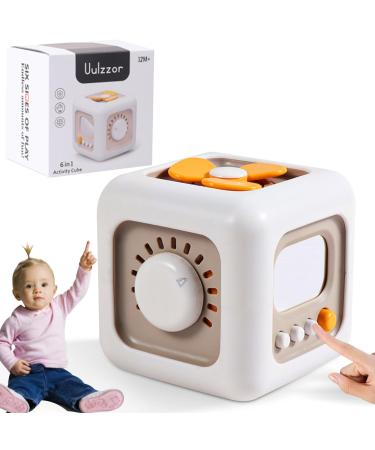 Newtic 6 in 1 motor cube toys Montessori toy switch fan mirror buttons learning drawers as a fidget toys motor cubes of learning toys for babies and toddlers 1 2 3 4 years