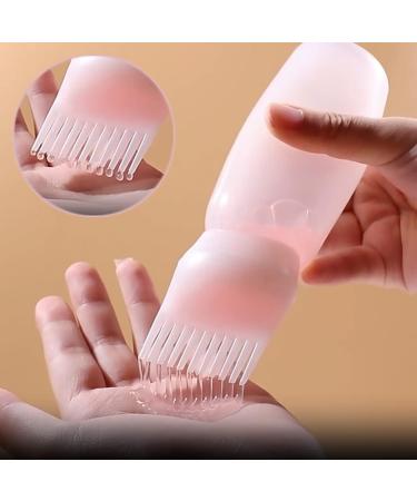 2PCS Hair Oil Applicator Bottles - Root Comb & Dye Brush Squeeze Bottles with Graduated Scale (Pink) - Buy Online on SooperMarket.com