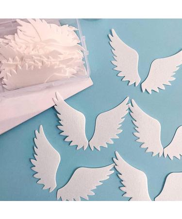 Hpory Cake Topper 60 Pcs Edible White Wings Cupcake Toppers Glutinous Rice Paper Happy Birthday Cake Toppers Angel Wings Cake Decorations for Birthday Wedding Celebration Party - Buy Online on SooperMarket.com