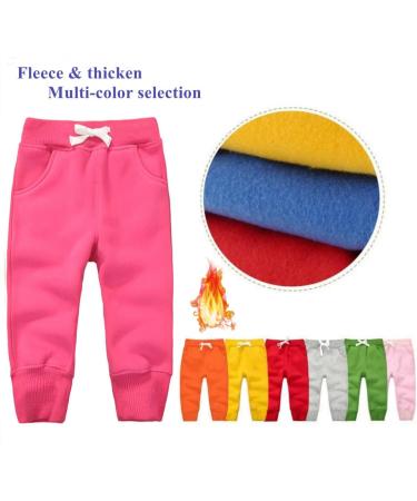 CuteOn Unisex Kids Elastic Waist Cotton Warm Trousers - 4 Years Rose Red - Buy Online on SooperMarket.com