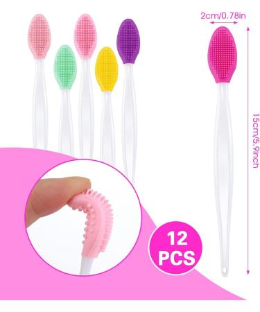 Lusofie 12 PCS Double-Sided Silicone Lip Scrub Brush Set - Exfoliating & Lightening for Men and Women - Buy Online on SooperMarket.com