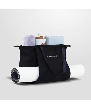 EnjoyActive Yoga Mat Bag | Waterproof Lightweight Multi Pocket Yoga Bag with Thick Mat Carrier | Women's 2-Way Carry Tote - Black - Buy Online on SooperMarket.com