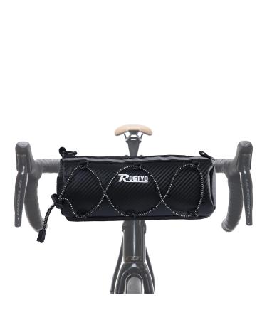 Rogtyo bike handlebar pocket 3L steering roller bike for bike packing waterproof & reflex strip bike pocket front handlebar for racing bike mountain biking cycling travel
