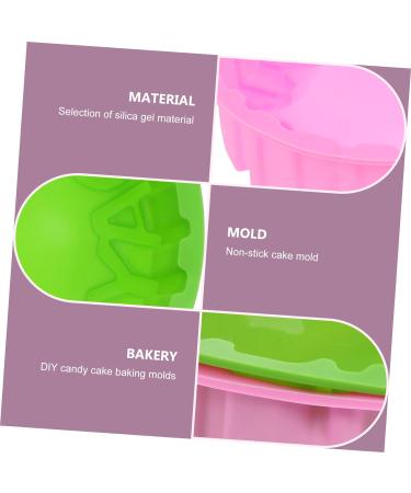 IMIKEYA Birthday Cake Mold 2pcs Happy Birthday Baking Pan Non Stick Baking Tools Silica Gel Silicone Molds 19X19CM Assorted Color - Buy Online on SooperMarket.com