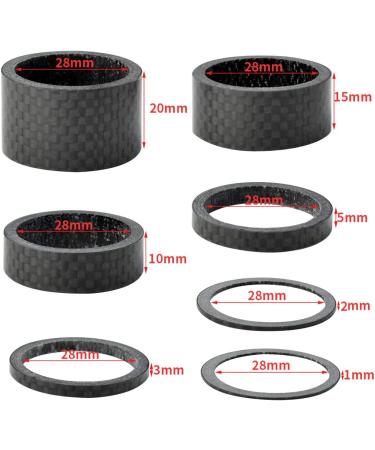 Fengek 15 Pcs Carbon Fiber Bicycle Headset Spacer Kit - 7 Sizes for 1-1/8 Inch Stem - 1mm to 20mm - Buy Online on SooperMarket.com