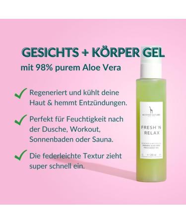 Buy Bio Aloe Vera Gel - After Sun Lotion for Face Body & Hair - 100% Natural & Vegan - Mother Nature Cosmetics 200ml - Buy Online on SooperMarket.com