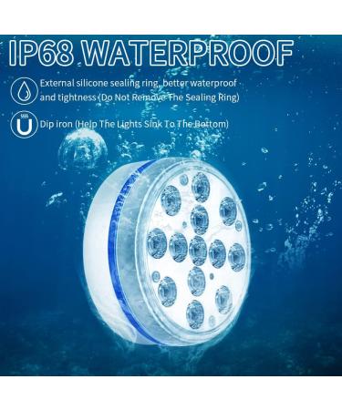 Yotun Underwater LED Pool Lights - 4PCs RGB Color Changing with RF Remote Control | IP68 Waterproof Suction Cup Decorative Lights for Pools & Ponds - Buy Online on SooperMarket.com