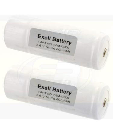 Exell Battery 2PC EBM-72300 Compatible with Lombart 72300L Mega Batteries 13969 O'donnell 7334 Powertron N1052 R&D 5224 Unipower B10344 Welch Allyn 71000-A 71000-C 71050C 71055-C 72300