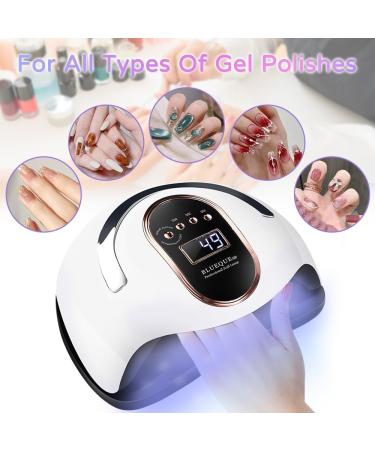 Buy UV LED Nail Lamp 168W - Quick Drying Nail Dryer with 4 Timer Settings & LCD Touch Screen - Compatible with All Gel Types (White - Buy Online on SooperMarket.com