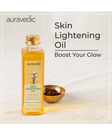 Auravedic Skin Lightening Oil 100ml with Saffron, Turmeric & Winter Cherry - Buy Online on SooperMarket.com