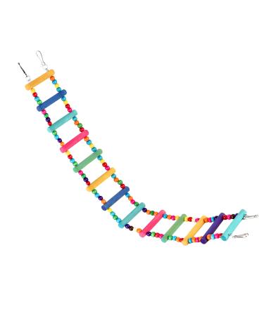 SunGrow Bird Ladder Bridge, Helps Birds with Balance, Made with Raw Wood and Edible Dye, Easy Installation, Bright, Durable and Flexible, Suitable for Small to Medium Birds 31 Inches Multi-colored Ladder