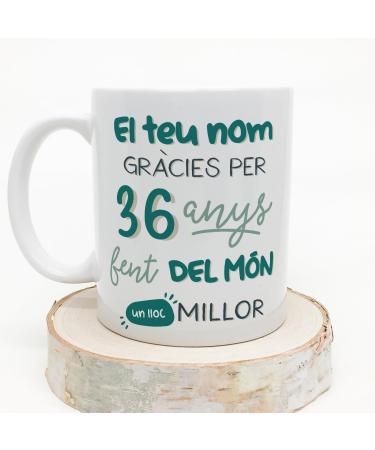 MUGFFINS Personalised Birthday Mug - in Catalan - fent del m n un LLOC millor - Funny Custom Anniversary Present - 11 oz - Buy Online on SooperMarket.com